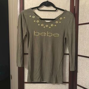 Bebe army green top
